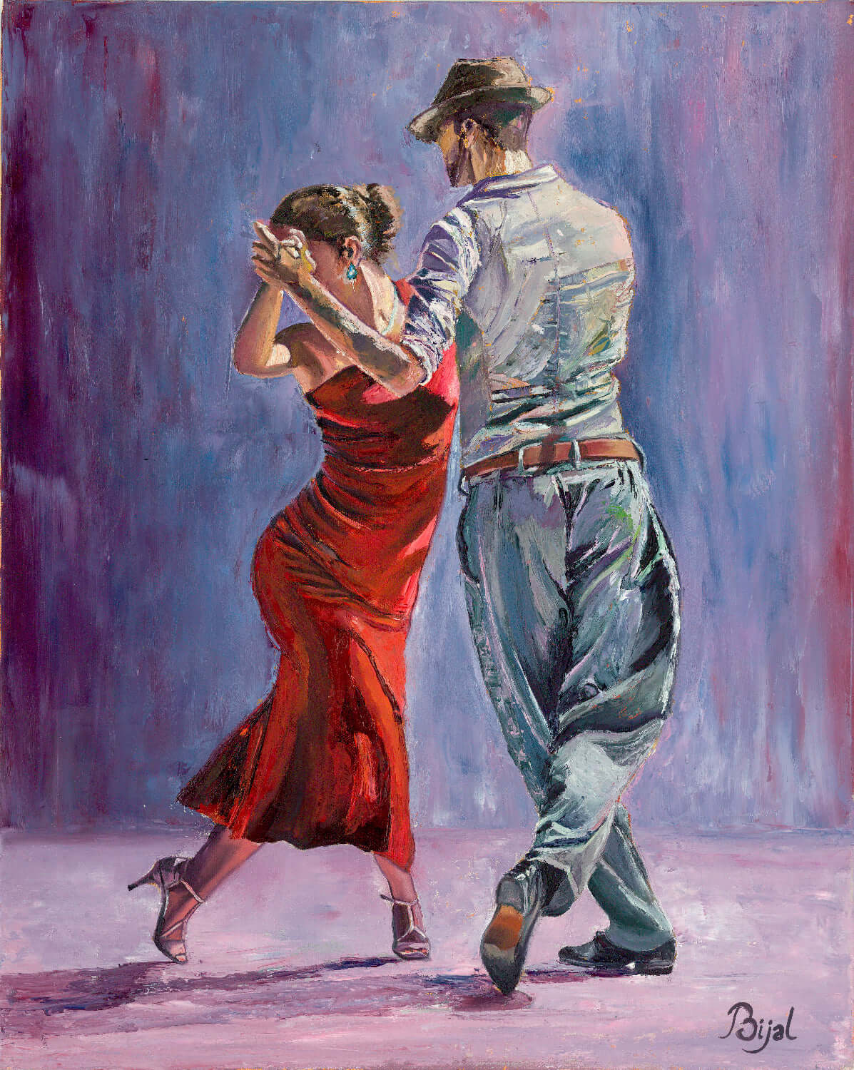 dancing,original painting,passion,tango dancers,wall decor