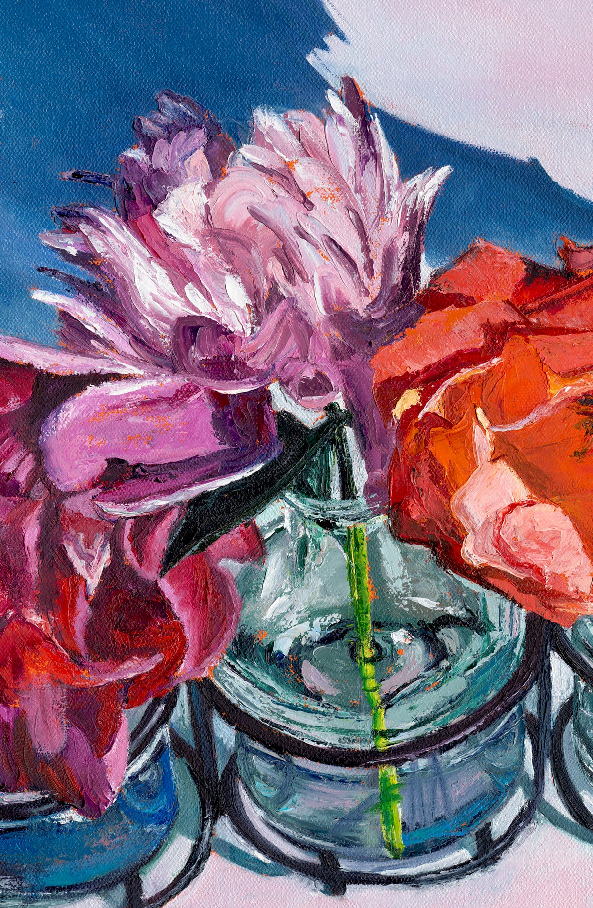"Sunkissed" Five Blooms in Glass